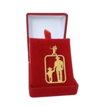 Imagem de Pingente Pai e Filho country Folheado a Ouro 18k - GABBY LUXO JOIAS E 