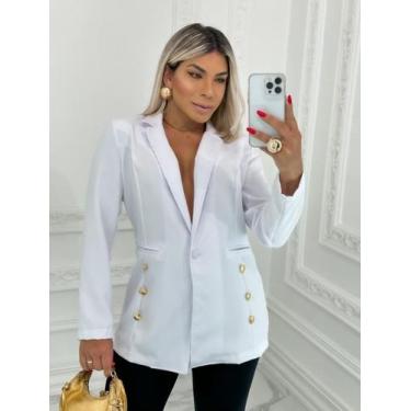 Imagem de Blazer Max com Botões /Moda Feminina  - Nanda Fashion Boutique , Branc