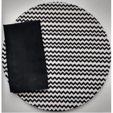 Imagem de Conjunto Capa de Sousplat + Guardanapo de Tricoline 100% Algodão 4 Un.