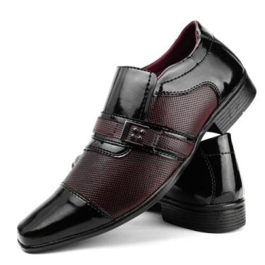 Imagem de Sapato Social masculino Sollano preto com vinho estilo italiano numera