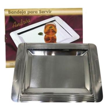 Imagem de Bandeja Inox Retangular 40 x 30 cm - Golden Inox
