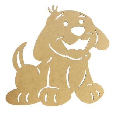 Imagem de Aplique Cachorro Enfeite Decoração G 32x29,5 Laser Mdf Madeira - Ataca