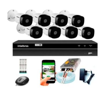 Imagem de Kit Cftv 8 Câmeras De Segurança Intelbras Multi Hd 720p E Dvr Mhdx Mul