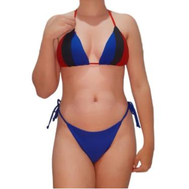 Imagem de Coleção circense conjunto de biquíni feminino com bojo - RAYS MODA, Az
