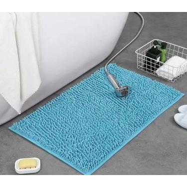 Imagem de Carpete Macarrão Beira Porta Borracha Pequeno Azul Celeste