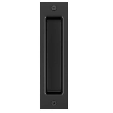 Imagem de Puxador de dedo JUBEST para porta de celeiro, alça de aço sólido e resistente para porta de celeiro, 8",Door Chiseling Required, Flat Black