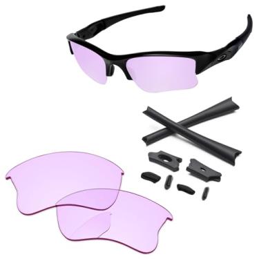 Imagem de PapaViva Lentes de reposição e kits de borracha para óculos de sol Oakley Flak Jacket XLJ OO9009 63 mm, Rosa claro, Flak Jacket XLJ