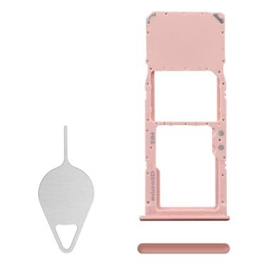 Imagem de BESJMYT Substituição da bandeja do cartão SIM para Samsung Galaxy A51 (versão SIM único) Cubo Prisma Rosa Suporte de Slot de Bandeja de Cartão Adaptador com Ejetor de Agulha para A51 SM-A515F