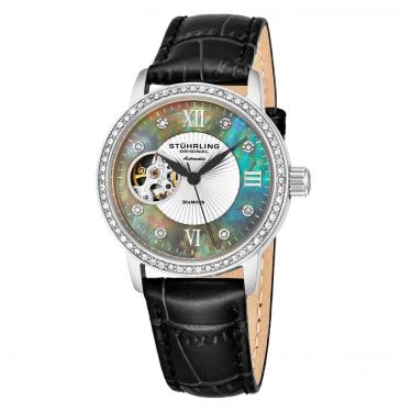 Imagem de Relógio Feminino Stuhrling Memoire 710 Automático 38mm, Preto e Azul