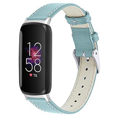 Imagem de Gimuk Pulseira de couro compatível com Fitbit Inspire 3 para mulheres e homens, pulseira esportiva de couro macio respirável de substituição para Fitbit Inspire 3