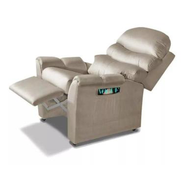 Imagem de Poltrona Retrátil Reclinável Grécia Para Sala, Quarto e Recepção Suede