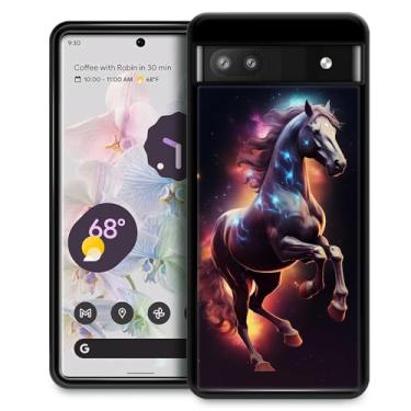 Imagem de Goodsprout Capa compatível com Google Pixel 7A, lindo cavalo correndo no espaço, design de padrão incrível, à prova de choque, antiarranhões, capa traseira rígida de policarbonato para Google Pixel 7A