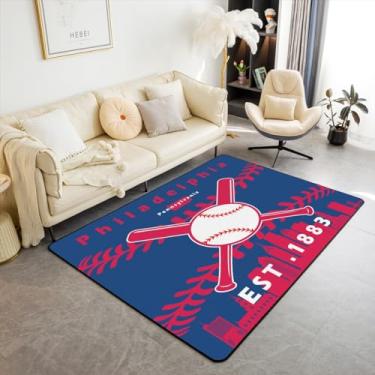 Imagem de Erosebridal Tapete de beisebol para meninos, 12 x 18 cm, para adolescentes, jovens, para presente, tapetes esportivos para quarto, tapete de beisebol para ambientes internos da cidade antiderrapante