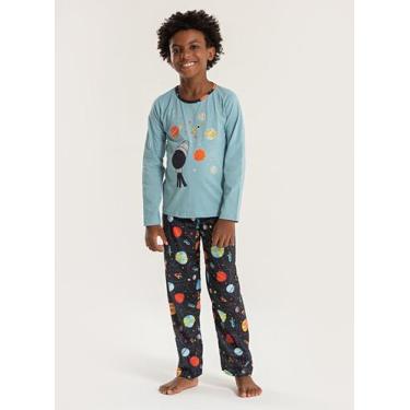 Imagem de Pijama Menino Longo Azul Brilha no Escuro - Molekada, 3