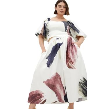 Imagem de City Chic Saia feminina plus size - Alisha Relaxed Pull On, Geo Muse, 50