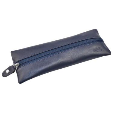 Imagem de Estojo de Mão DISC em Couro Galvani, Azul