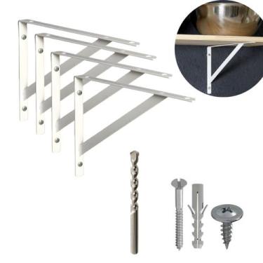 Imagem de Kit 4 Suportes Mão Francesa Reforçada para Prateleiras de 30 cm + kit 