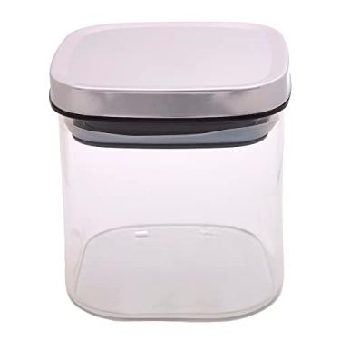 Imagem de Mimo Style Pote Hermético de Vidro Borossilicato com Tampa de Inox 650ml Organizador de Alimentos Secos - Armazena de Forma Prática e Ideal Para sua Despensa, Balcão e Cozinha, Elegante e Moderno