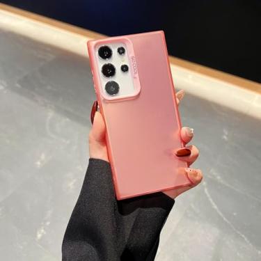 Imagem de MVVKKY Capa de celular fosca de cor sólida para Samsung Galaxy S23+ (para Samsung Galaxy S23+ / rosa)