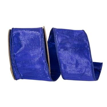 Imagem de Reliant Ribbon Fita de borda com fio em cores de textura Dupioni metálica, azul royal