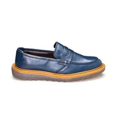 Imagem de Sapato Social Mocassim Masculino Tratorado Loafer Marinho-Masculino