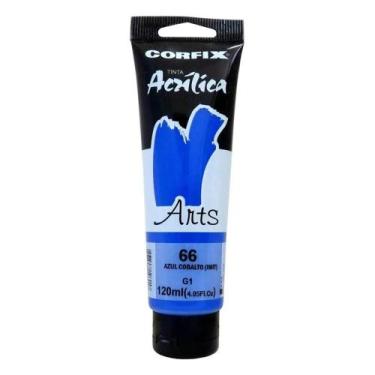 Imagem de Tinta Acrílica 120ml G1 066 Azul Cobalto Corfix, 066 - AZUL COBALTO