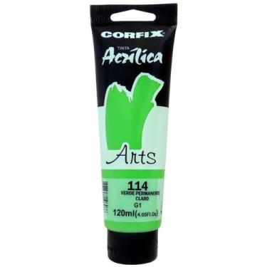 Imagem de Tinta Acrílica Arts Corfix 120ml G1 - 85120, 114 - VERDE PERMANENTE CL