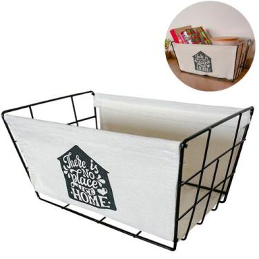 Imagem de Cesto Organizador Multiuso Lavanderia Cozinha Escritório Aço Preto Tec