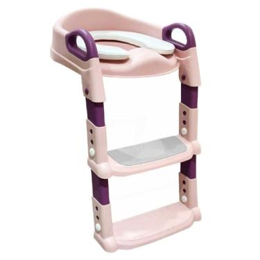 Imagem de DM Toys, Assento Redutor Infantil Com Escada Para Vaso Sanitário Rosa