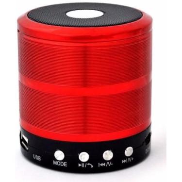 Imagem de Mini Caixa De Som Portátil Speaker Ws-887 - Vermelho, Portátil, Portát