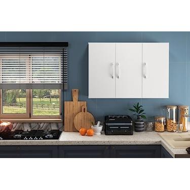 Imagem de Armário Multiuso Aéreo 3 Portas Parede Suspenso Cozinha Quarto - Loja Inova BR