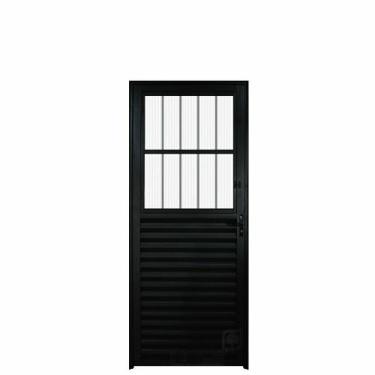 Imagem de Porta Postigo Aluminio Preto 2.10 x 0.90 Lado Esquerdo - Hale