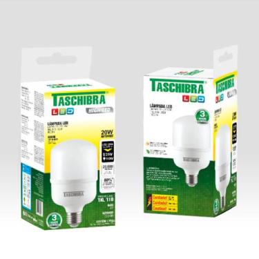 Imagem de Kit  3 Lâmpada High LED TKL 110 20W E27 - TASCHIBRA, Luz Quente 3000K