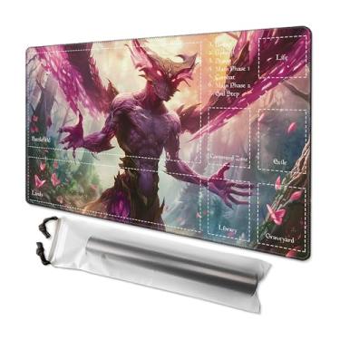 Imagem de MTG Playmat 24” x 14”, Unique Art Playmat TCG with Zones, Fits MTG Foundations, Poké, TCG, Yu-Gi-Oh!, Lorcana & Middle Earth Card Mat, Ultra Pro Quality, Free Storage Bag (Voice of Nightmares Zone)