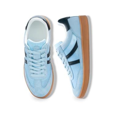 Imagem de Rosella Carlie Tênis feminino – Tênis feminino moderno com palmilha removível – Sapatos de primavera elegantes e leves para mulheres, casuais, antiderrapantes, com cadarços, calçados de caminhada