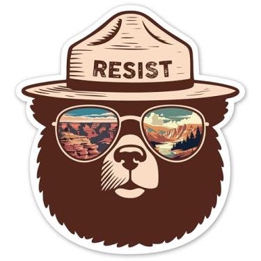 Imagem de Adesivos engraçados Smokey The Bear, decalques retrô resistentes ao parque nacional para garrafa de água, carro, laptop, acampamento, adesivos de vinil da natureza protegem nossos parques nacionais
