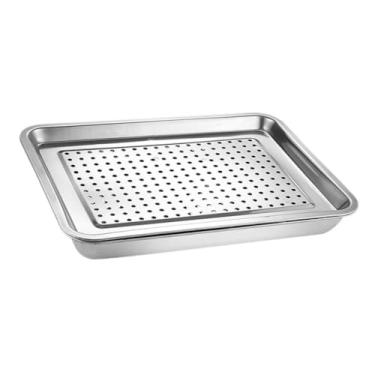 Imagem de IEUDNS Bandeja de porção de chá Organizador de metal Economia de drenagem profunda Gungfu Mesa de chá Gungfu Servando bandeja para casa de chá do escritório, 40cmx30cm