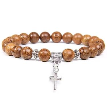 Imagem de Pulseira masculina com pingente de contas e lascas, 8 mm, pulseiras de pedra natural para mulheres, malaquita, 23 cm/197