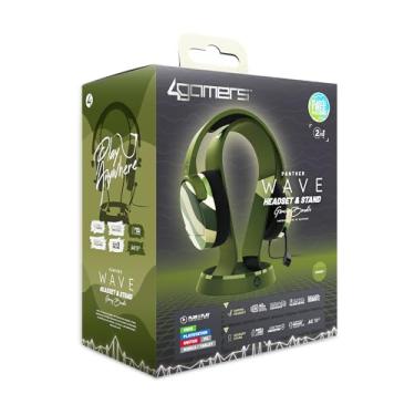 Imagem de 4Gamers Fone de ouvido Panther para jogos com suporte – Wave Forest, compatível com PS4, PS5, Xbox, Switch e PC