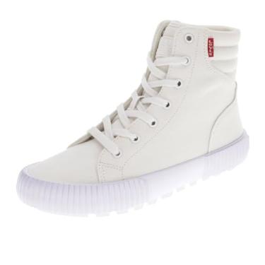 Imagem de Levi's Tênis feminino Olivia CVS Mono casual com cadarço e cano alto, Branco mono, 40