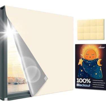 Imagem de Painel Cortina 100% Blackout Ajustável e Adesivada com Velcr0 - Sem Furar Parede - Disponível em Bege e Branco - Tamanhos para Janelas de 120x200cm G (Bege)