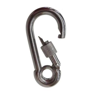 Imagem de Mosquetão Com Olhal e Trava Rosca Inox 4 mm Carga Max 30 kg - Abrolhos