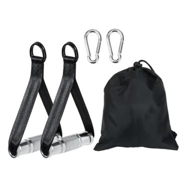 Imagem de UGPLM Alças de exercício, acessórios de, com 2 mosquetões, alças de treino, alça de faixa de resistência somente para de polia, Preto