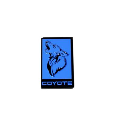 Imagem de Coyote Badge Shop - Emblema de coiote estilo GT350 para Ford Mustang F150 - O emblema original do coiote - todo em metal (azul grabber)
