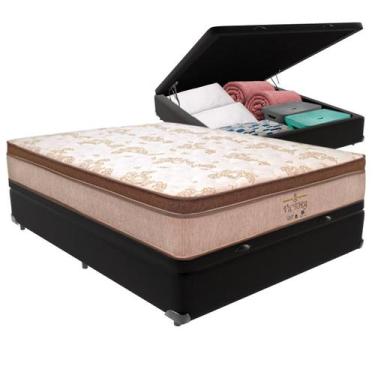 Imagem de Cama Box Baú Viúvo e Colchão Victory Molas V-tech, Preto
