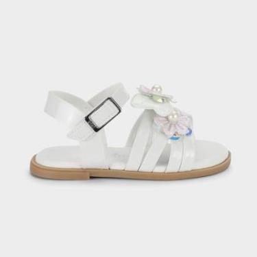 Imagem de Sandália Infantil Bibi Shine Mini Branca de Flores-Feminino
