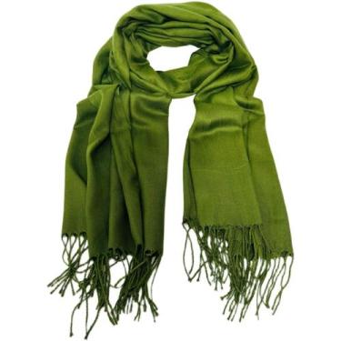 Imagem de Cachecol Frio Echarpe Xale Lenço Pashmina Franja Look Inverno Acessóri