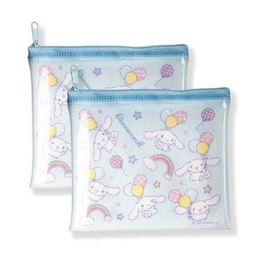 Imagem de MENBLY San-rio Bolsa de PVC pacote com 2 - 140 x 120 mm - com designs de gatinho, pochacco e cinnamoroll - bolsa pequena para maquiagem/básico - durável e elegante, Multicor, Pocahco e Cinnamoroll