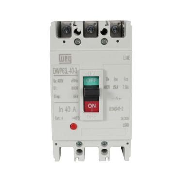 Imagem de Disjuntor 40A 63L 15kA Caixa Moldada Weg Tripolar DWP