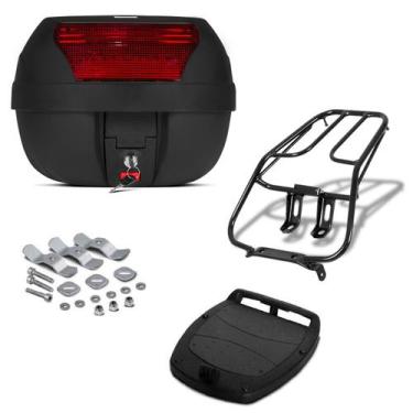 Imagem de Baú 28 Litros Pro Tork + Bagageiro Várias Motos , VERMELHO, TITAN 125 